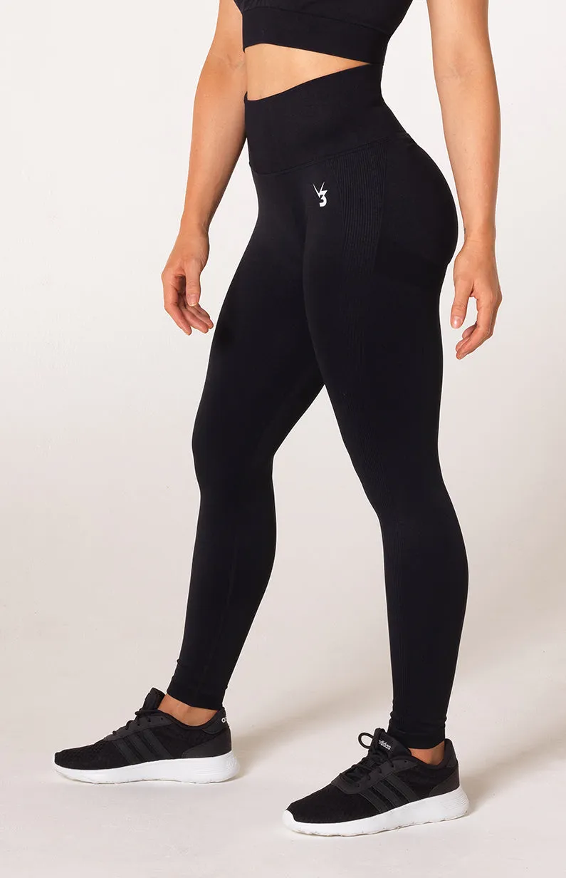 Define Seamless Scrunch Leggings - Black Marl