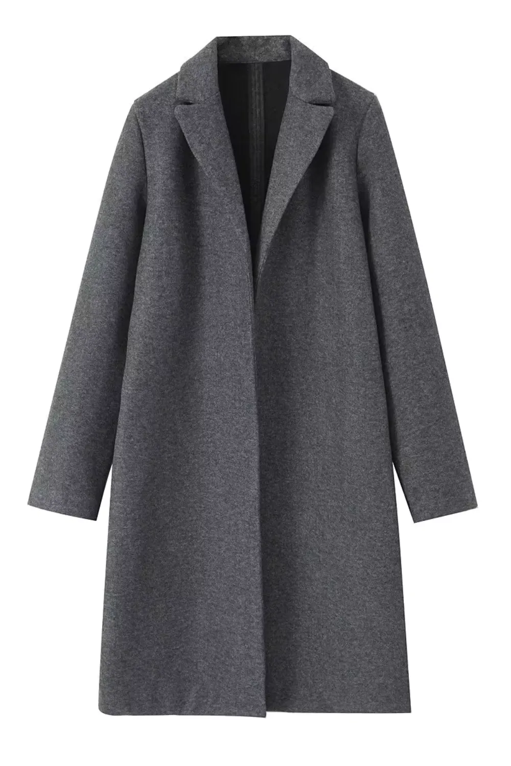 'Denise' Collared Open-Front Fabric Coat (3 Colors)