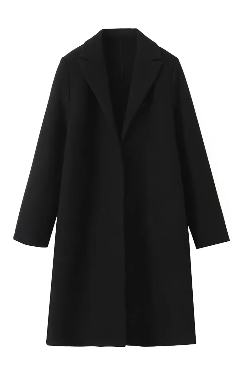 'Denise' Collared Open-Front Fabric Coat (3 Colors)