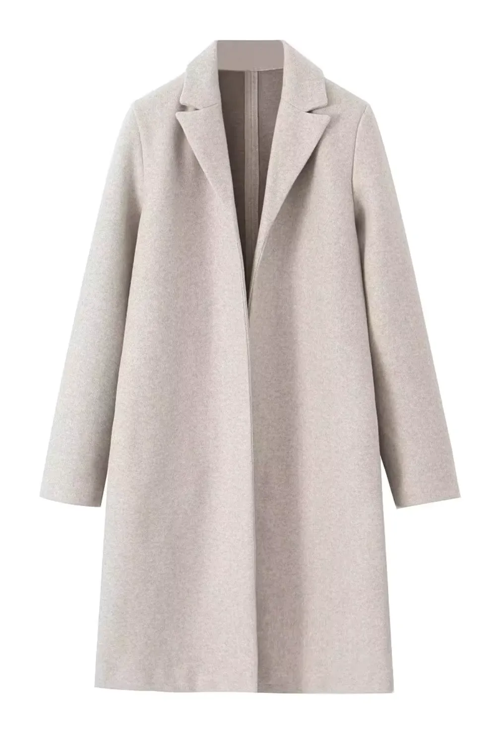 'Denise' Collared Open-Front Fabric Coat (3 Colors)