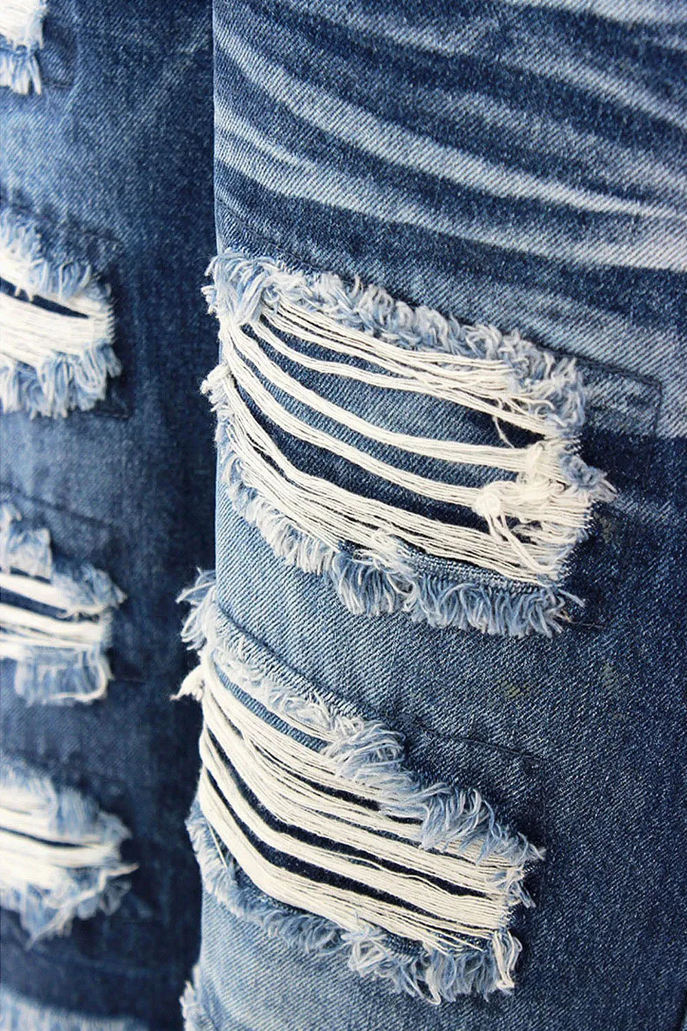 Distressed Repaired Denim Shorts