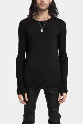 Double layer cashmere blend long sleeve T-Shirt