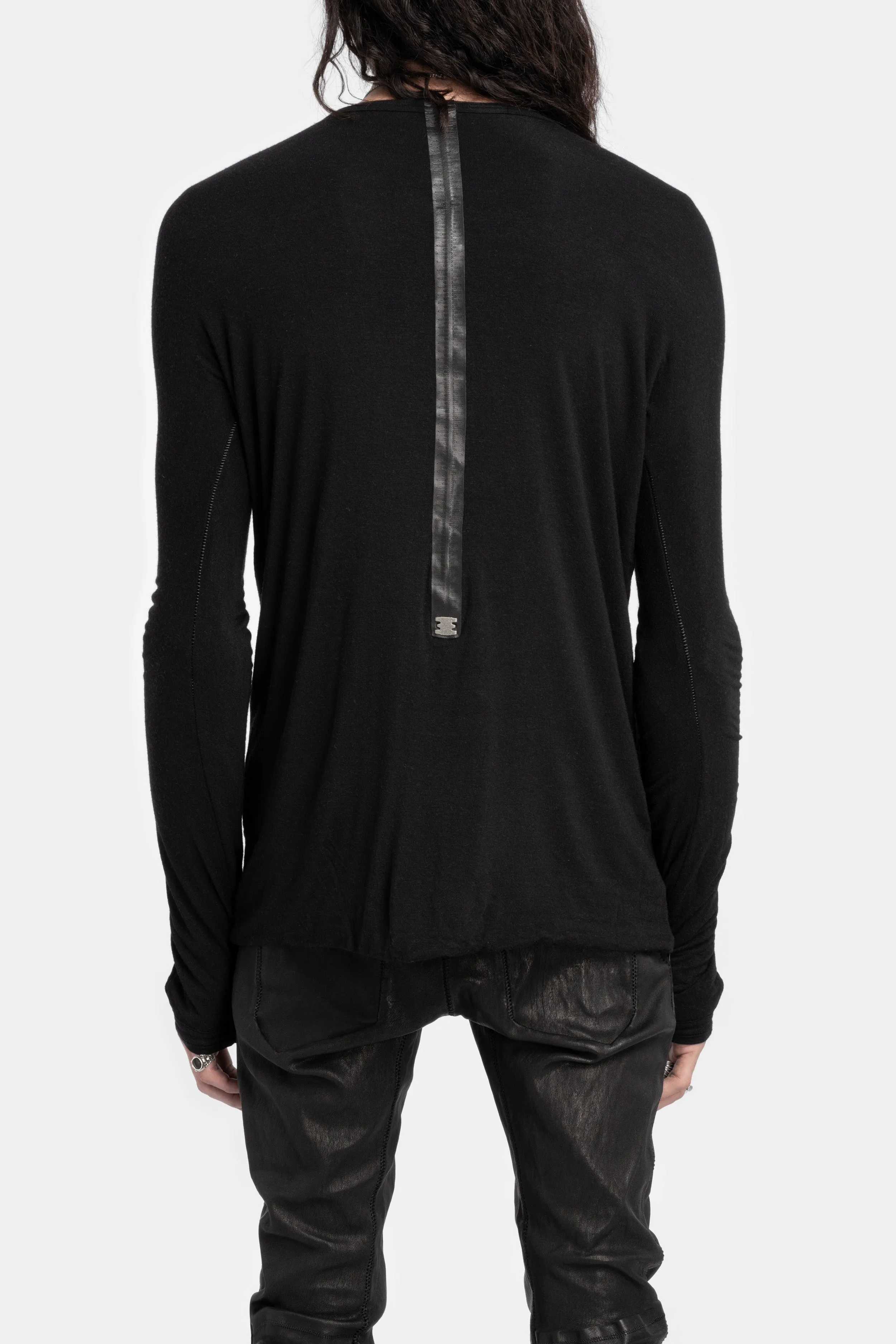 Double layer cashmere blend long sleeve T-Shirt