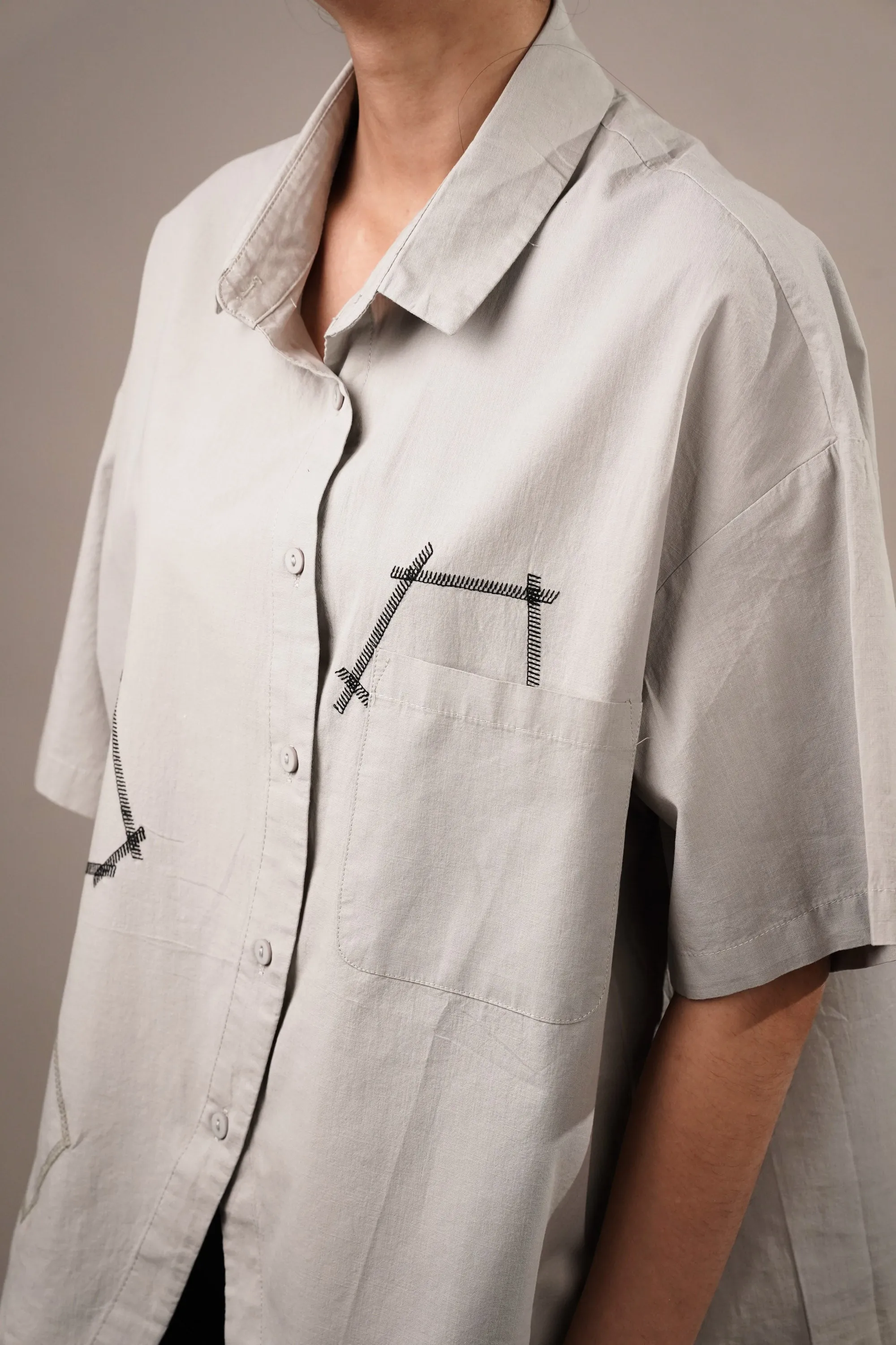 Drizzle Grey Summer Shirt