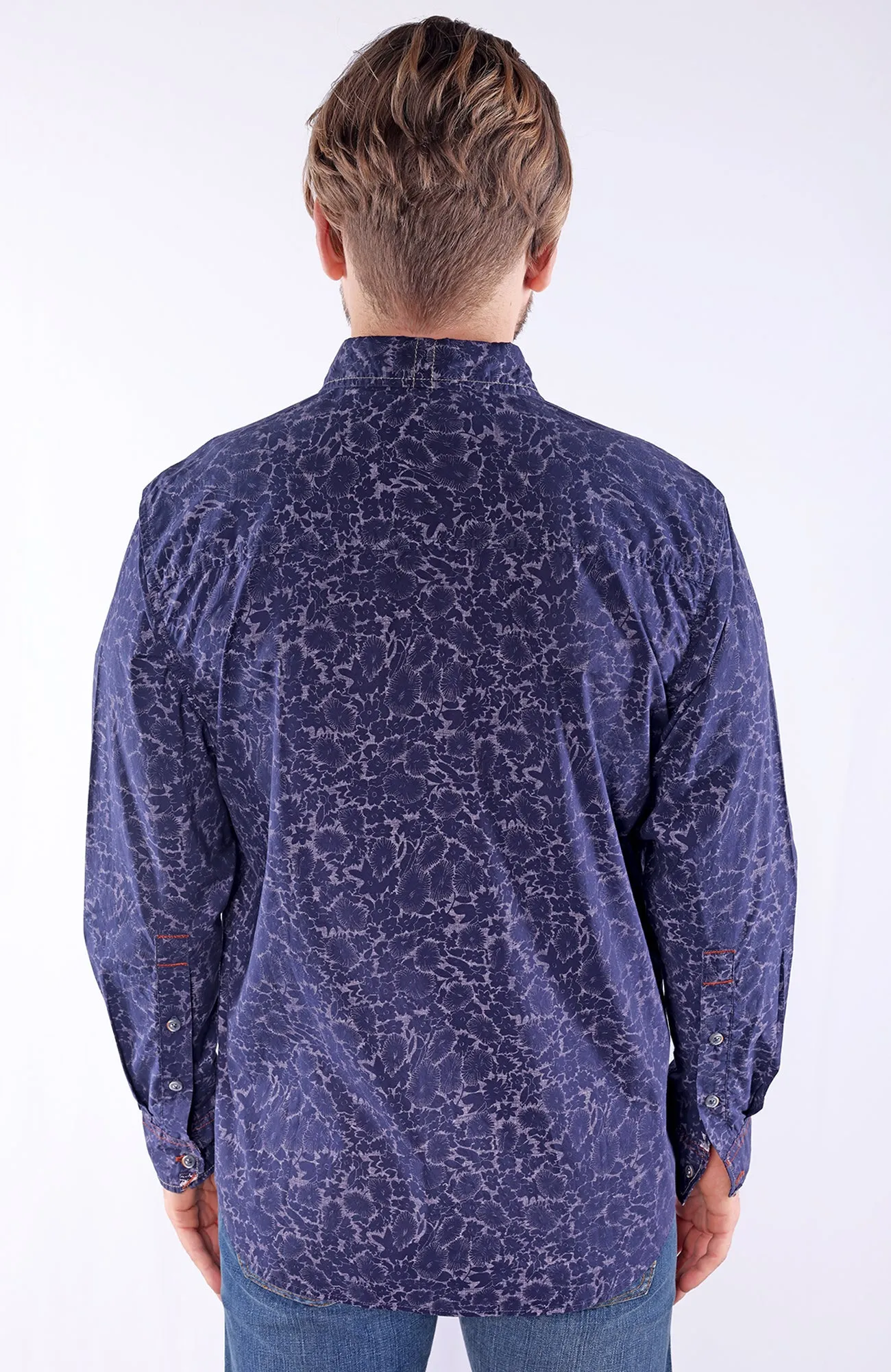 ELIO | 100% Cotton Poplin - Floral Print - Long Sleeve Shirt