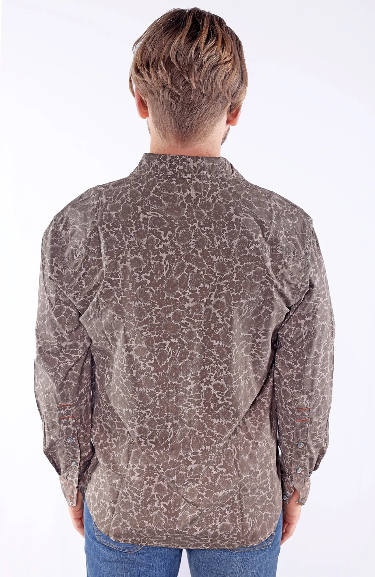 ELIO | 100% Cotton Poplin - Floral Print - Long Sleeve Shirt