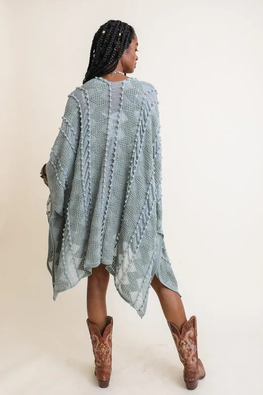 Embroidered Zig Zag Soft Kimono available in Sage Cream Black and Rust