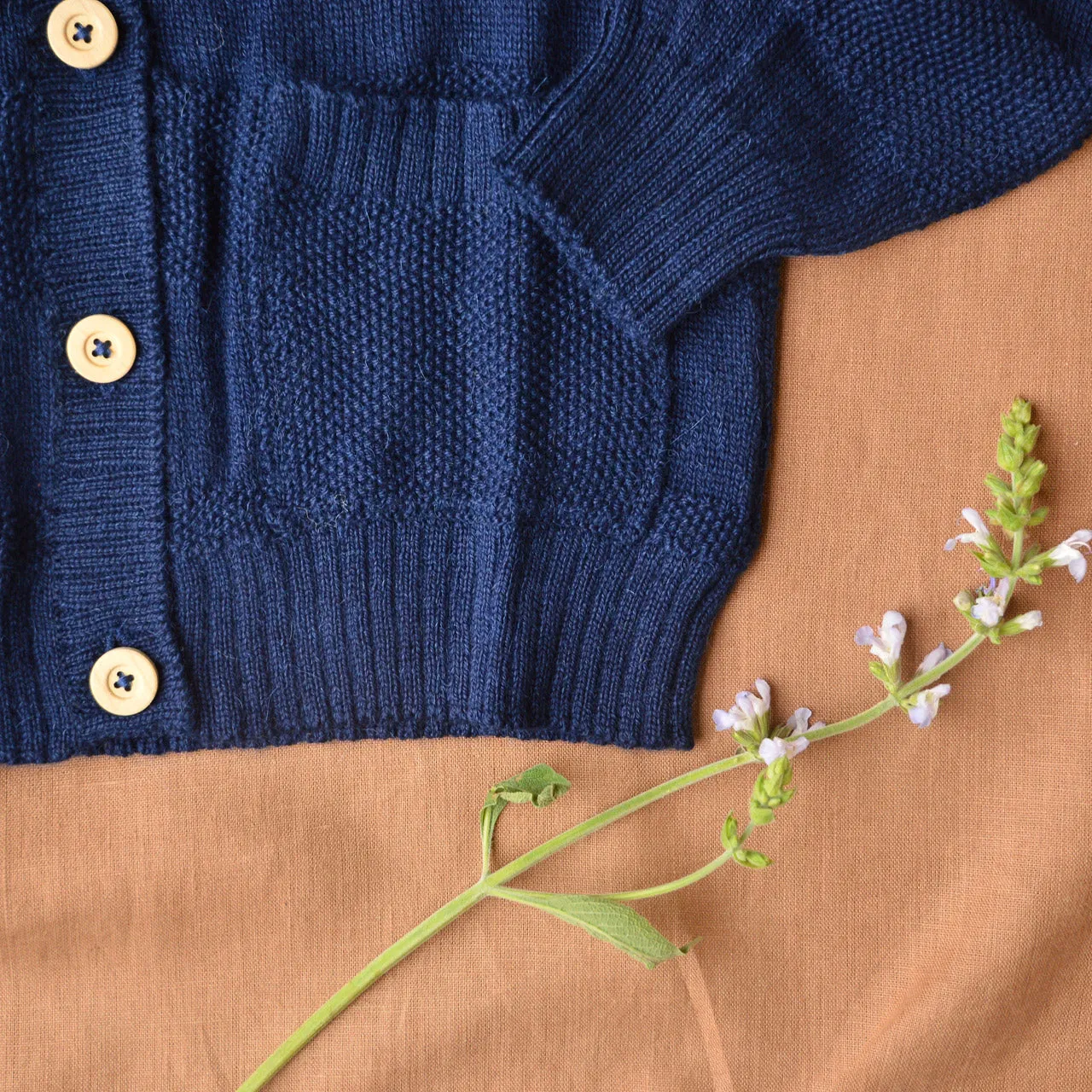 Everyday Cardigan - Alpaca/Merino - French Navy (9-12y  Women 8-12)