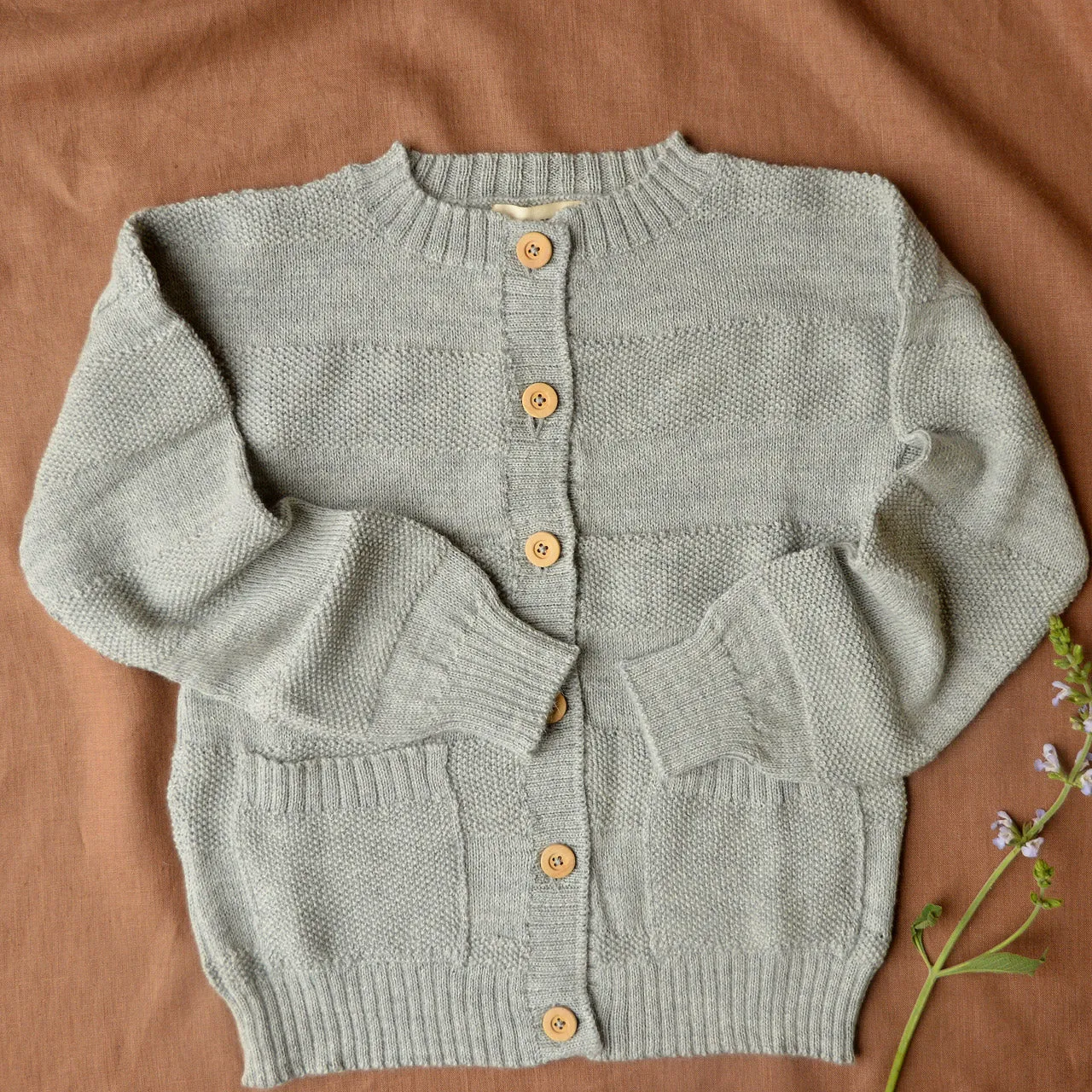 Everyday Cardigan - Alpaca/Merino - Pebble Grey (9-12y  Women 8-12)