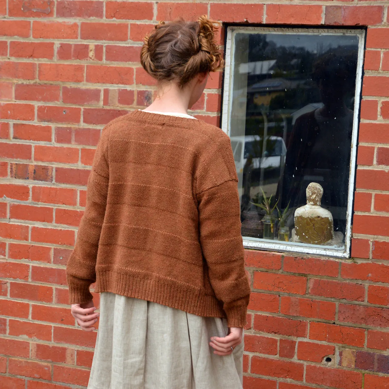 Everyday Cardigan - Alpaca/Merino - Pebble Grey (9-12y  Women 8-12)