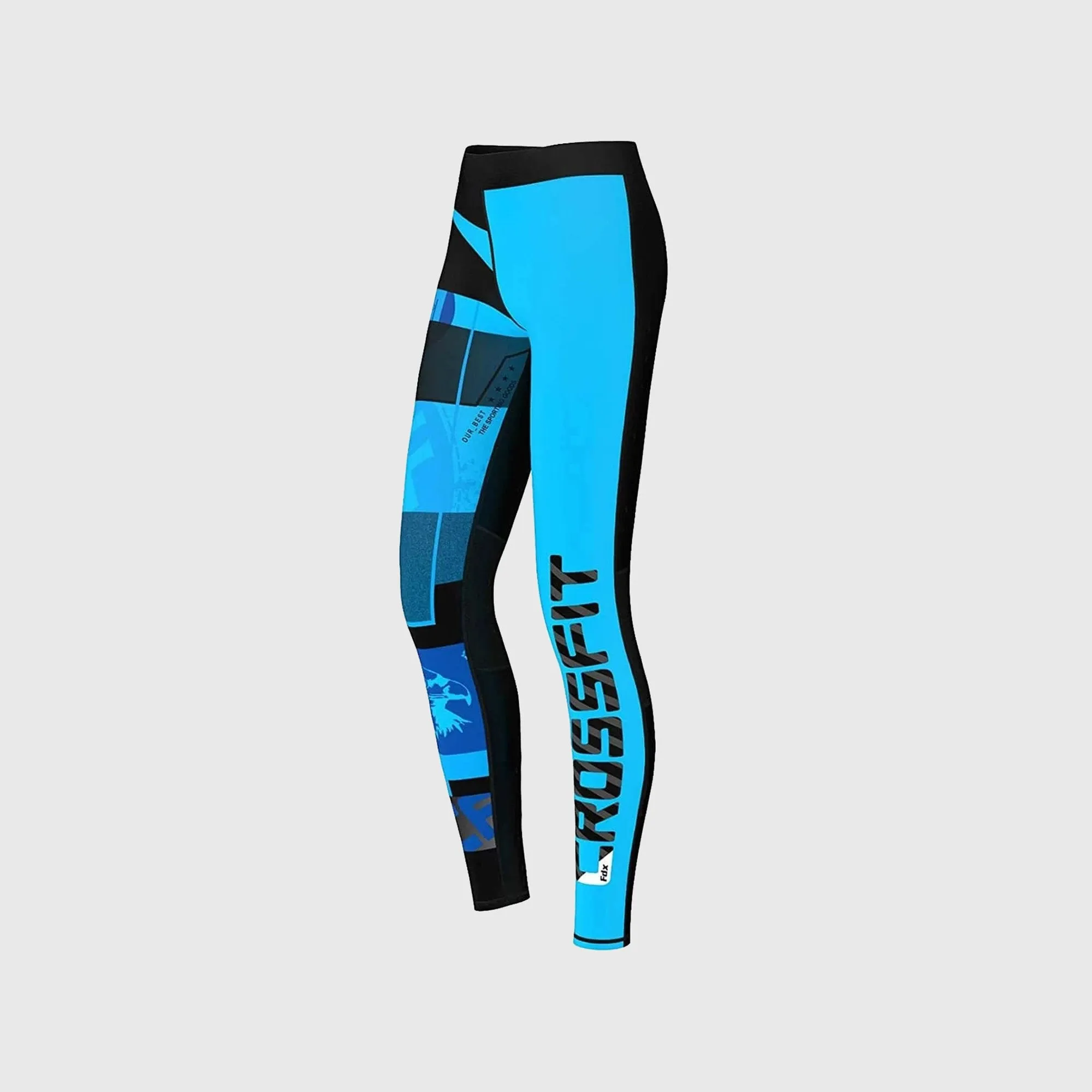 Fdx Amrap Sky Blue Women's & Girl's Compression Running Tights