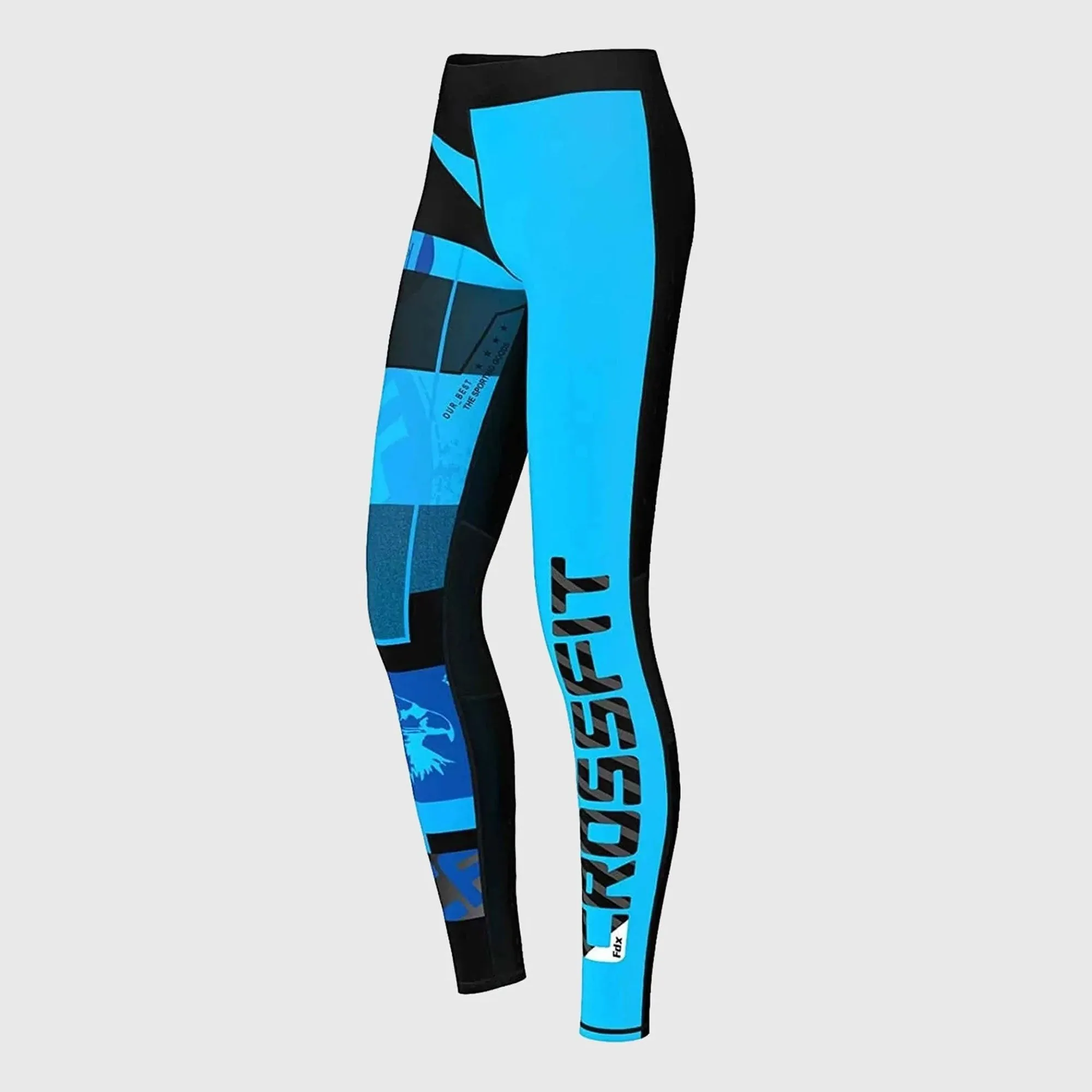 Fdx Amrap Sky Blue Women's & Girl's Compression Running Tights