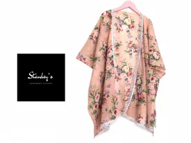 Floral kimono, cotton lawn kimono,