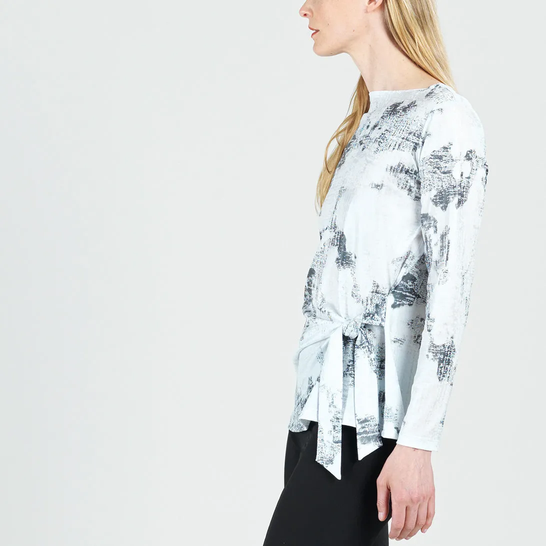 Foil Knit - Side Tie Waist Top - Abstract Marble - Final Sale!