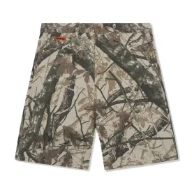 Foliage Camo Denim Shorts, Tan