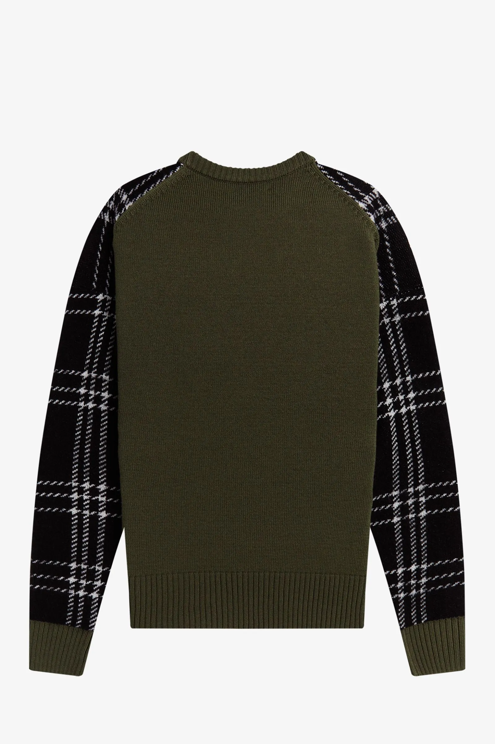 Fred Perry Black Tartan Panel Sweater