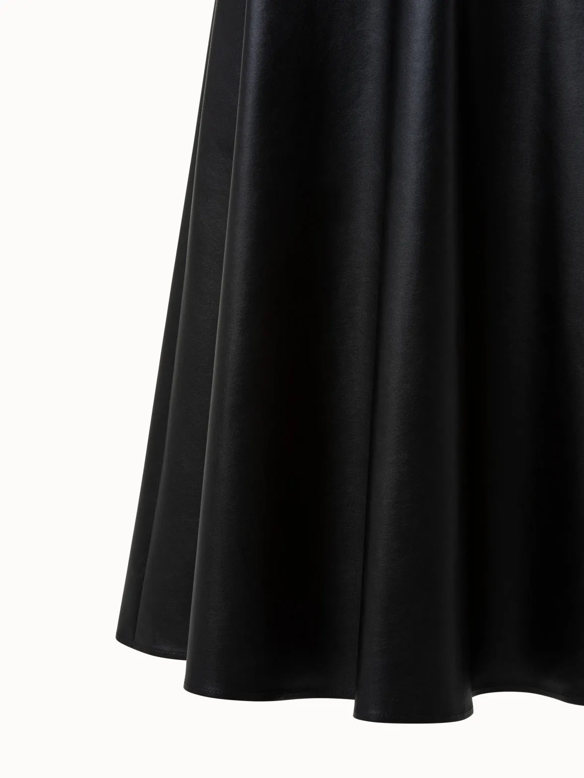 Full Circle Faux Leather Midi Skirt