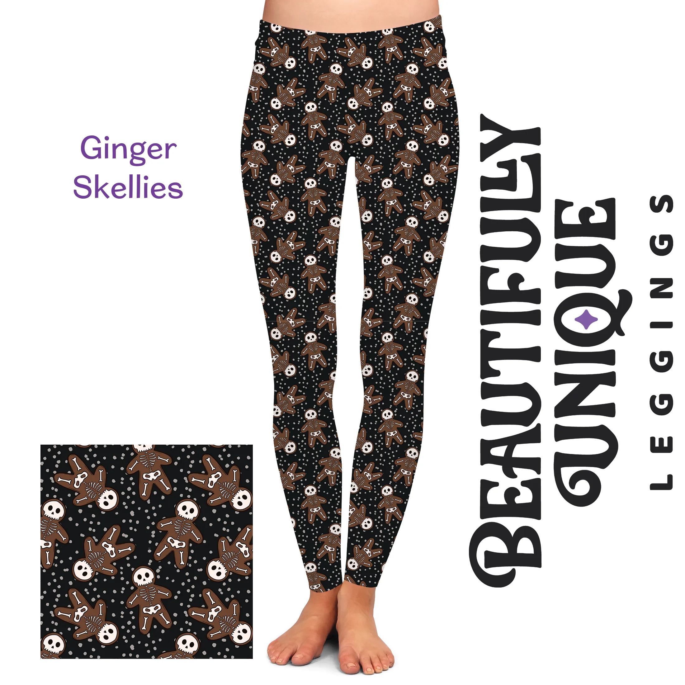 Ginger Skellies (Semi-Exclusive) - High-quality Handcrafted Vibrant Leggings