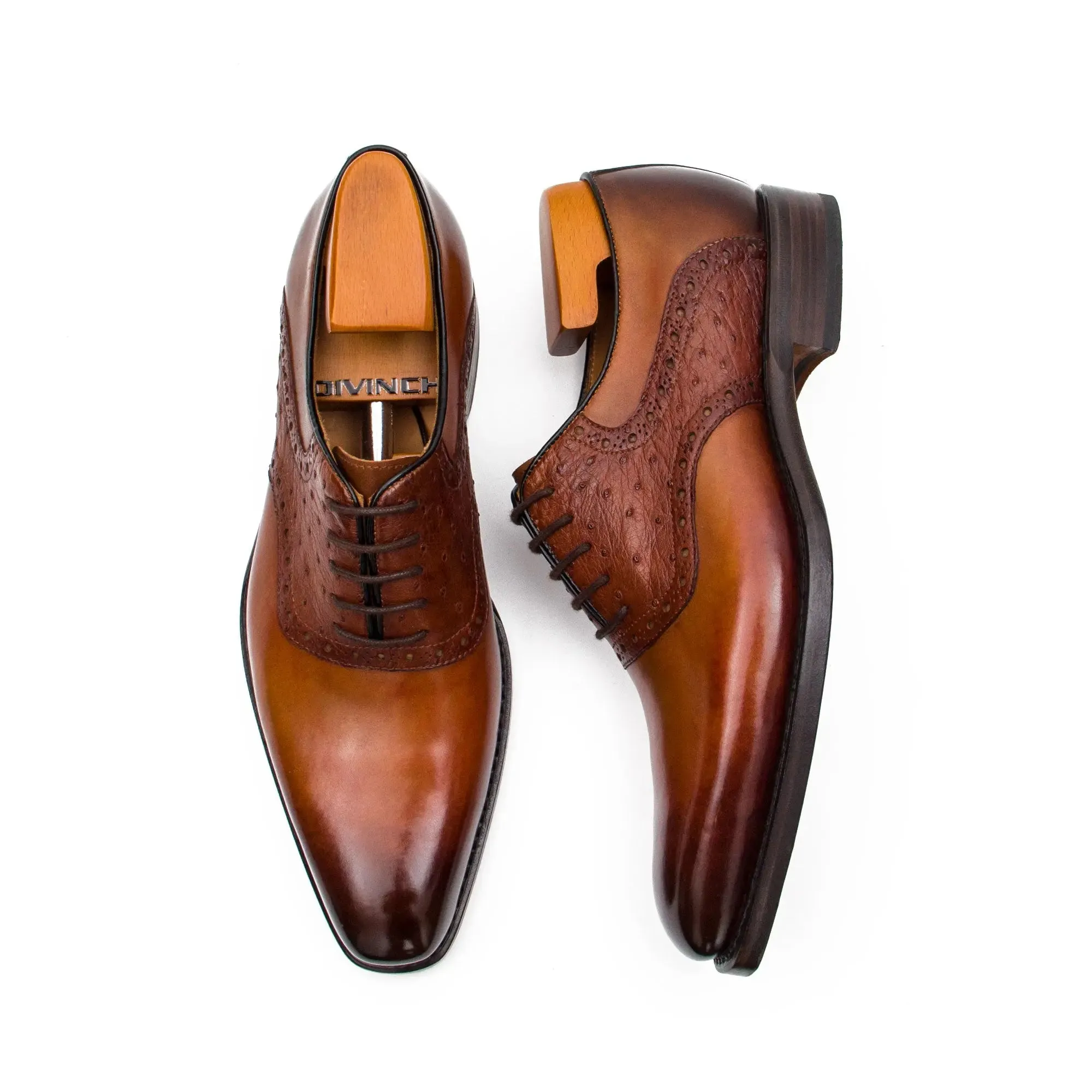 Goodyear Welted Oxford Shoes ostrich