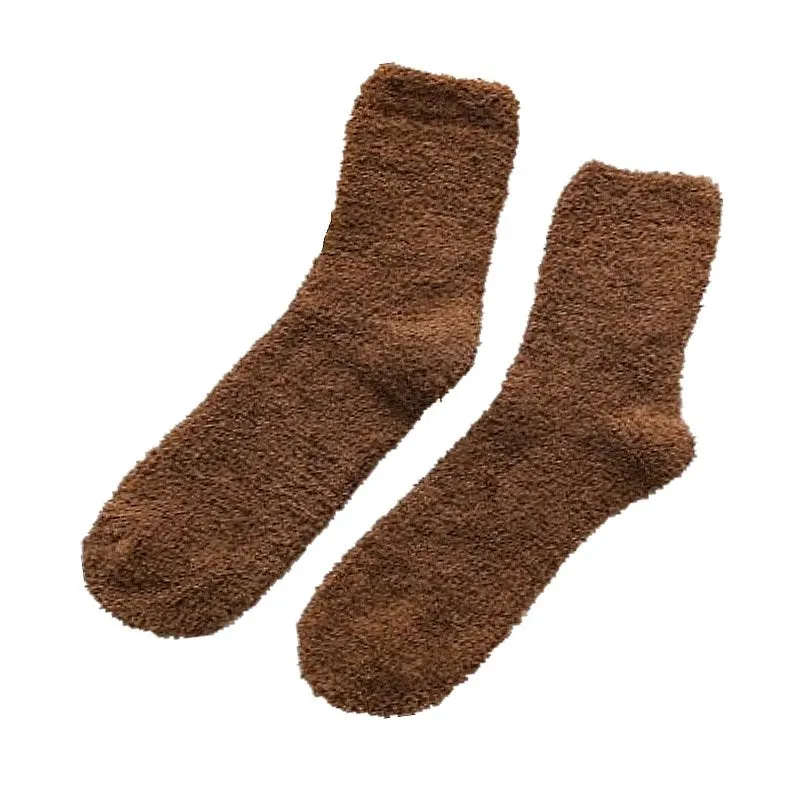 Groovwywish Cute Fur Socks Soft Warm Winter Unisex Stockings