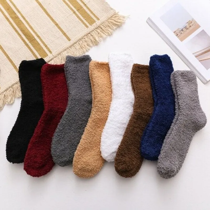 Groovwywish Cute Fur Socks Soft Warm Winter Unisex Stockings