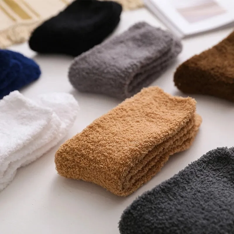 Groovwywish Cute Fur Socks Soft Warm Winter Unisex Stockings