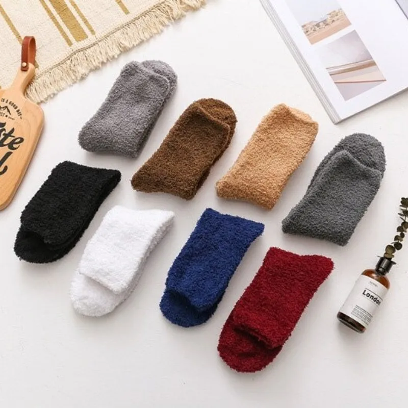 Groovwywish Cute Fur Socks Soft Warm Winter Unisex Stockings