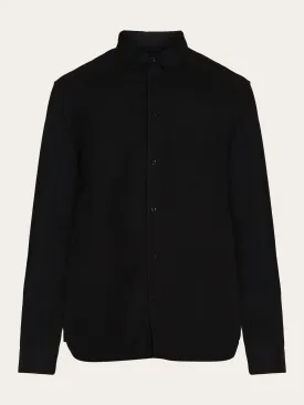 HARALD small owl oxford regular fit shirt - GOTS/Vegan - Black Jet