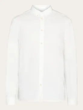 HARALD small owl oxford regular fit shirt - GOTS/Vegan - Bright White