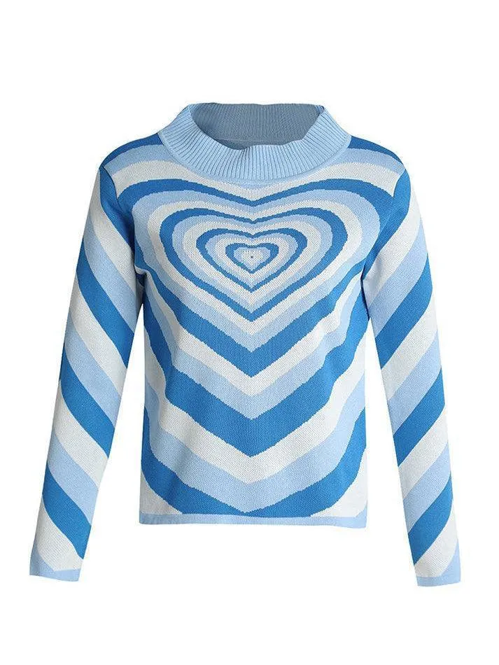 Heart Jacquard Argyle Jumper Sweater