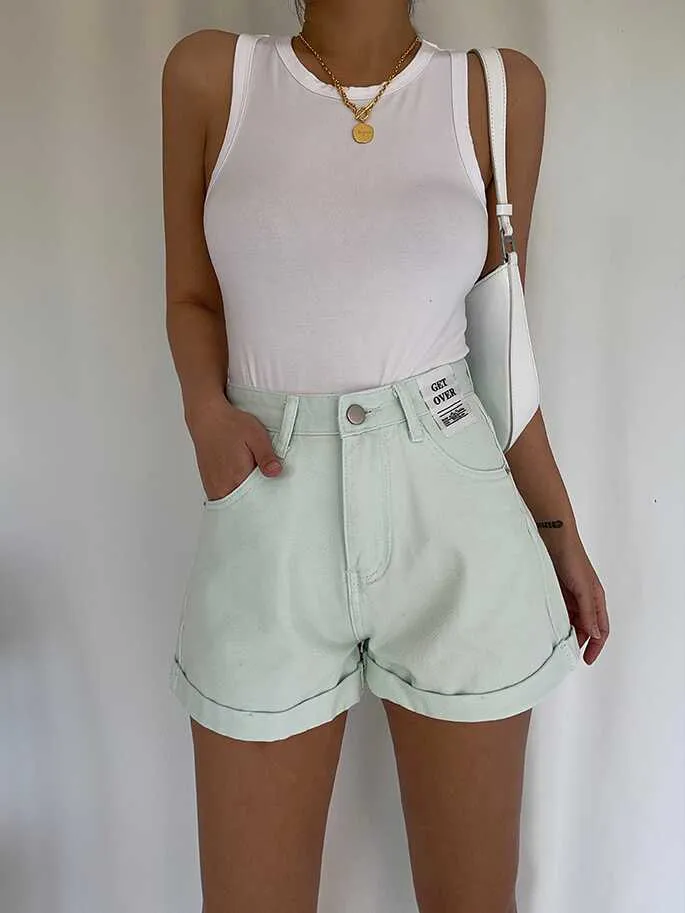 High Waist Wide Denim Shorts