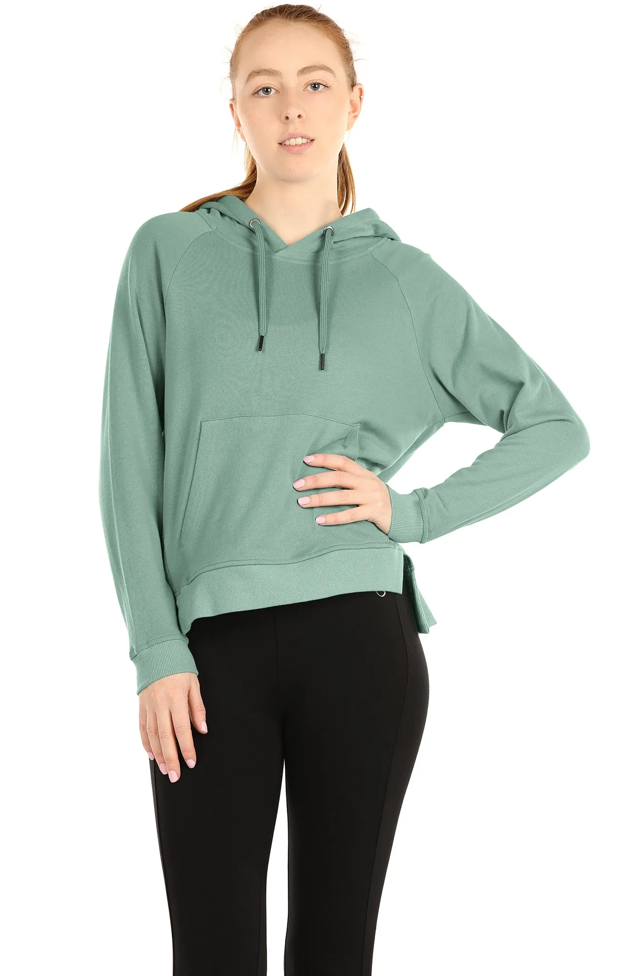 icyzone Hoodies for Women - Workout Athletic Sweatshirts Exercise Long Sleeve Pullover with Kangaroo Pocket