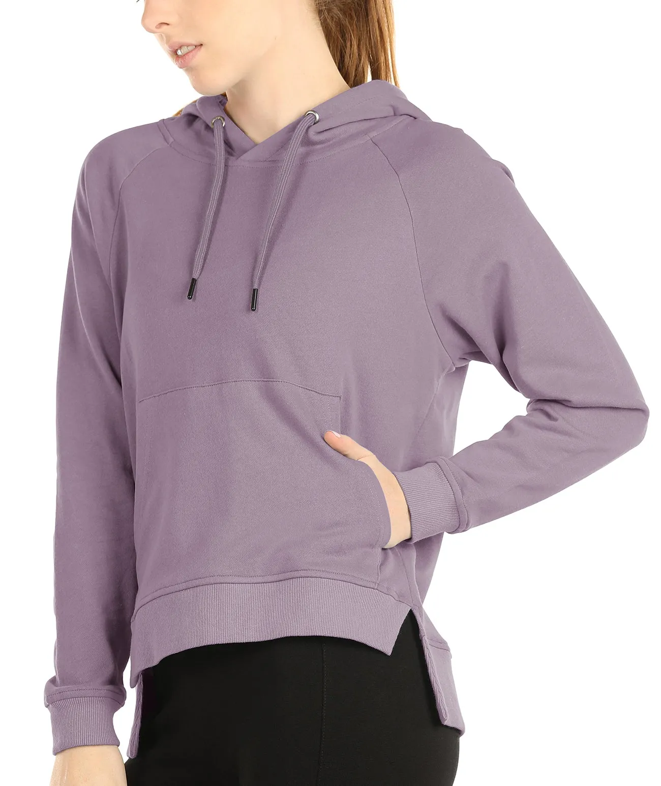 icyzone Hoodies for Women - Workout Athletic Sweatshirts Exercise Long Sleeve Pullover with Kangaroo Pocket