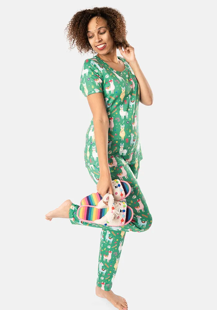 Itzel Llama Party Print Pyjama Set