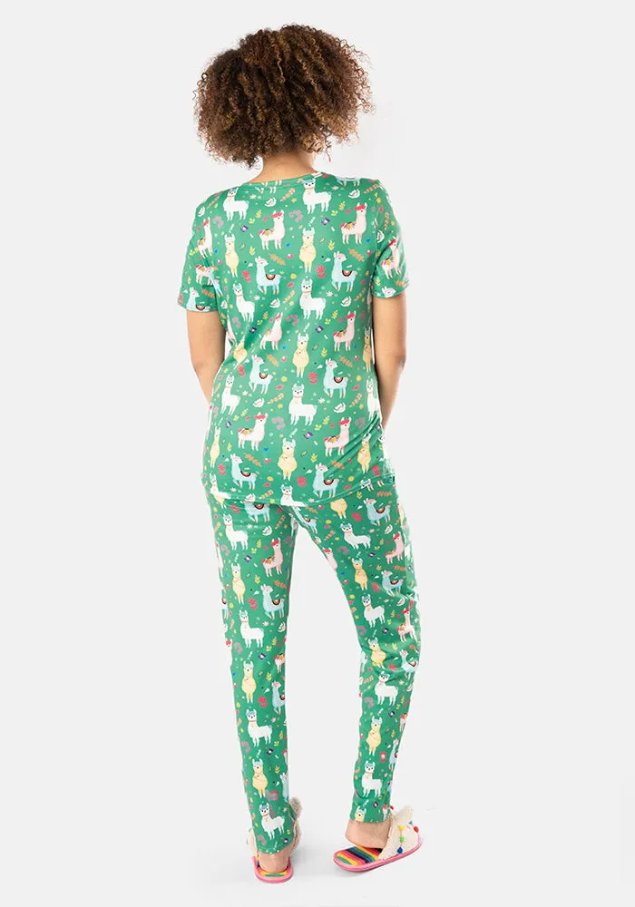 Itzel Llama Party Print Pyjama Set