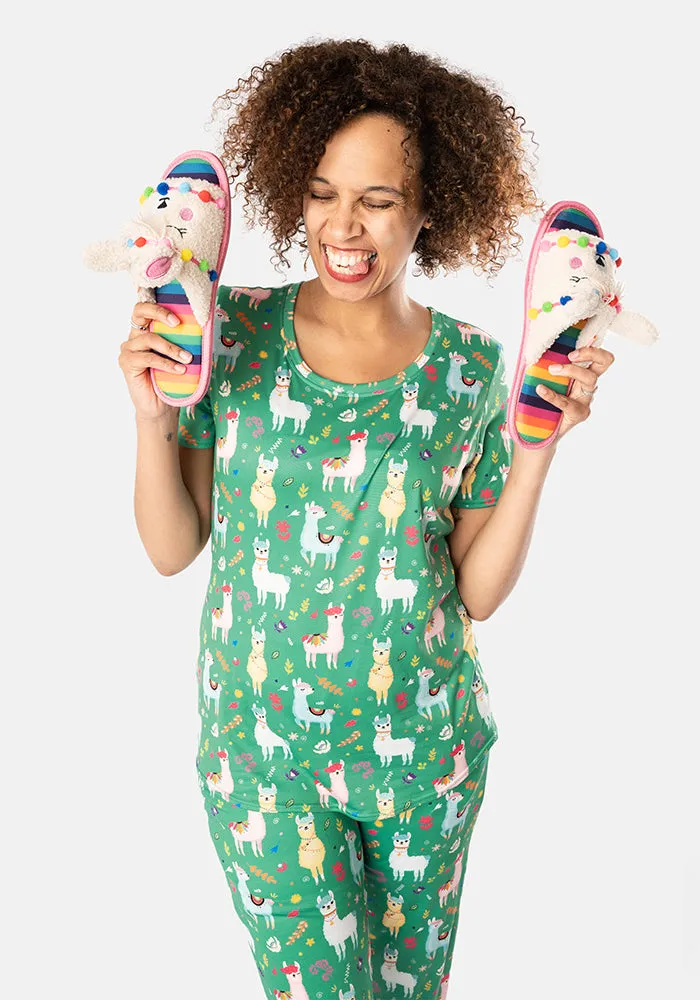 Itzel Llama Party Print Pyjama Set