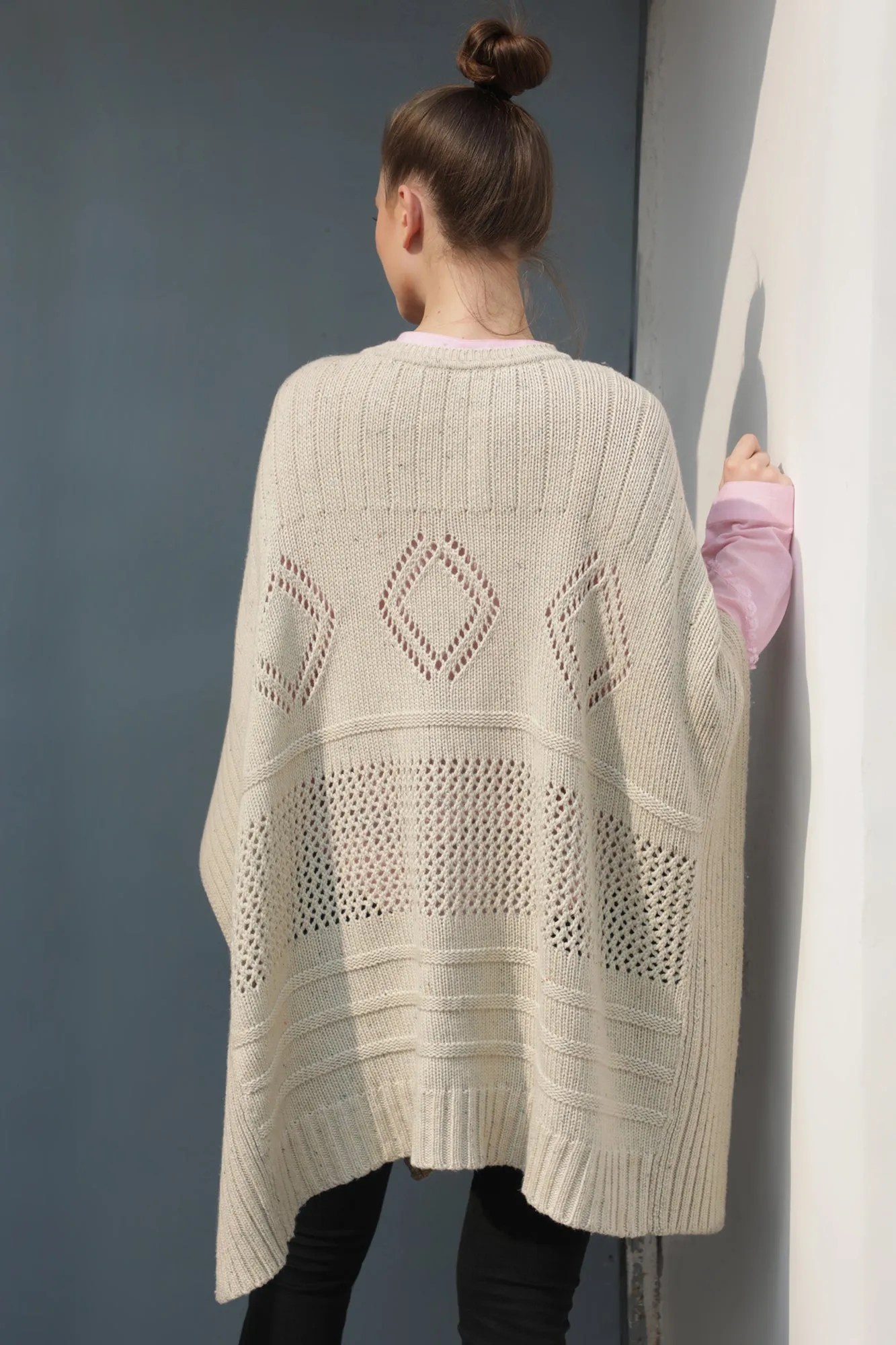 Ivory Cashmere Poncho