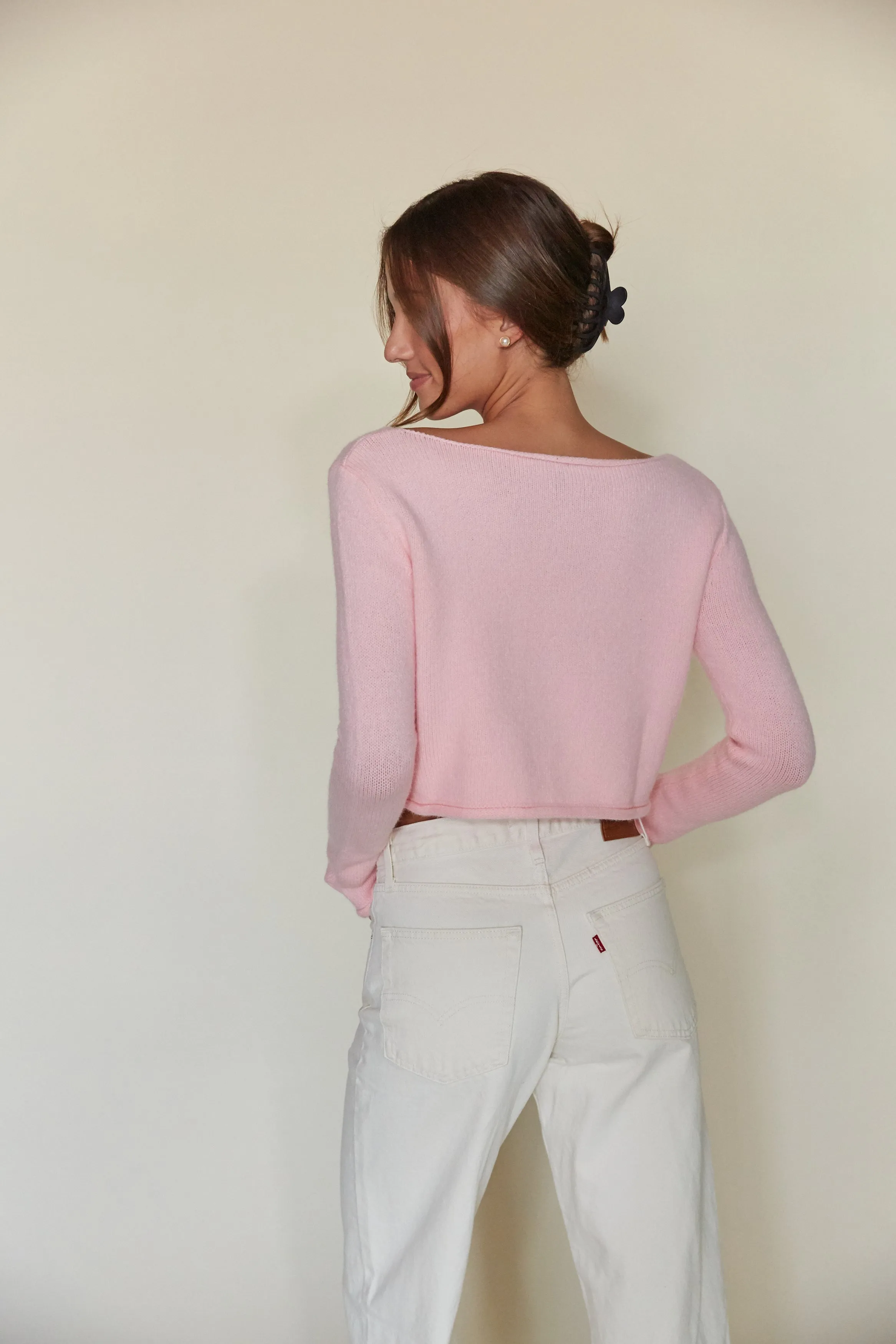 Katie Boat Neck Cropped Sweater