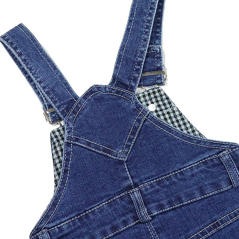 Kid Boys Girls Small Bib Pocket Adjustable Jean Overalls