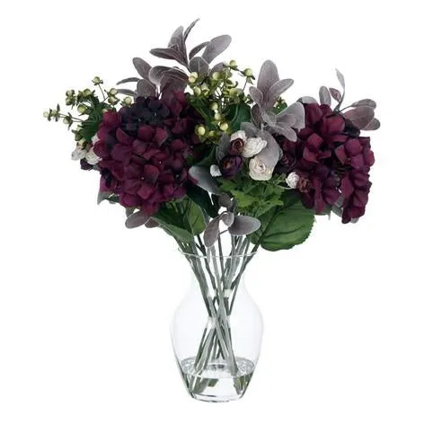 Large Plum Hydrangea and Berries Arrangement