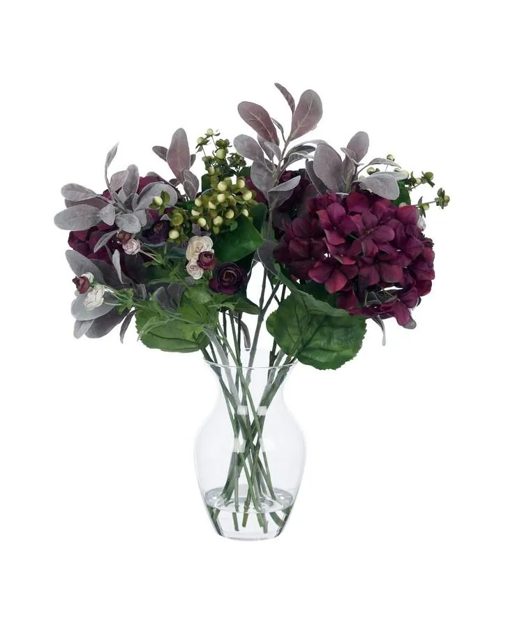 Large Plum Hydrangea and Berries Arrangement