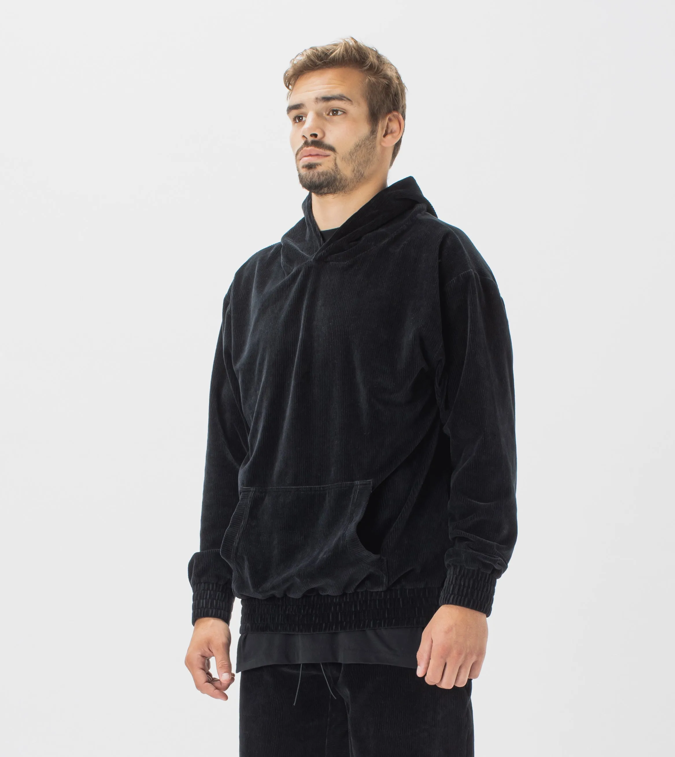 Lowgo Velour Hood Sweat Black