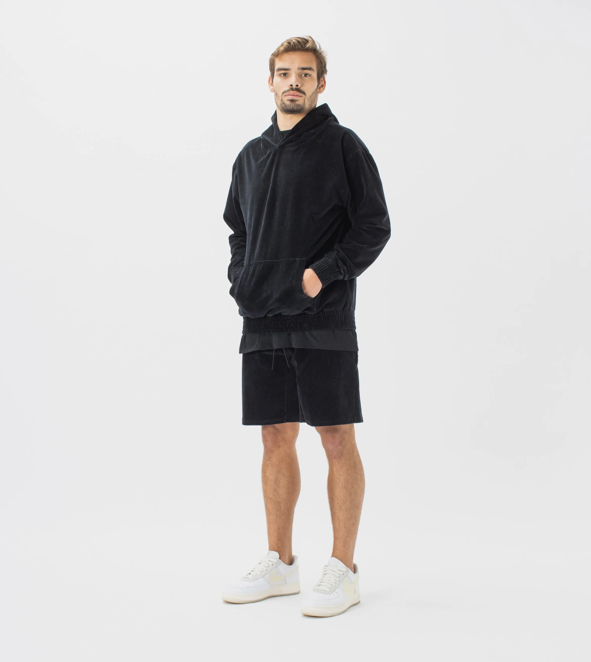 Lowgo Velour Hood Sweat Black