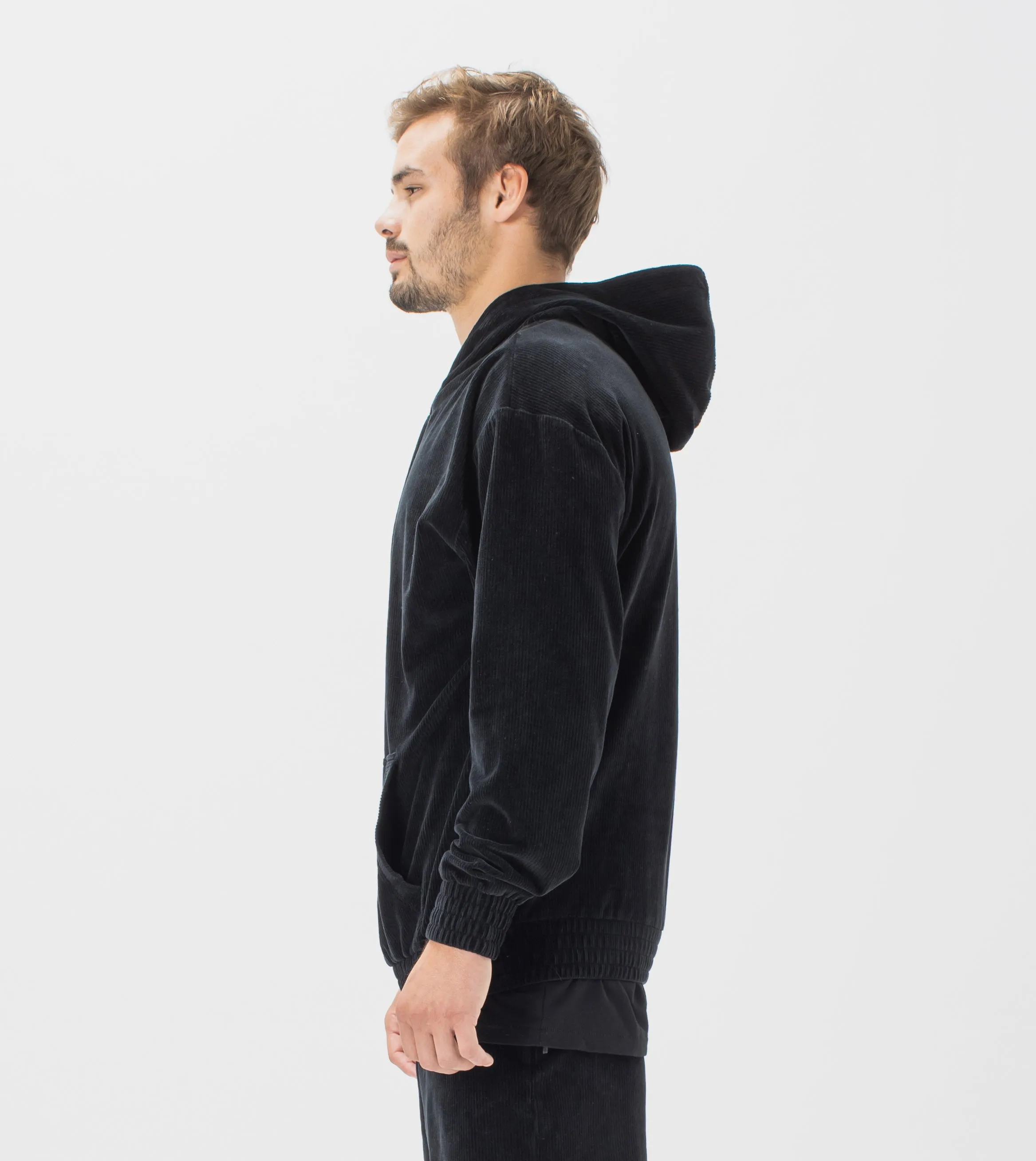 Lowgo Velour Hood Sweat Black