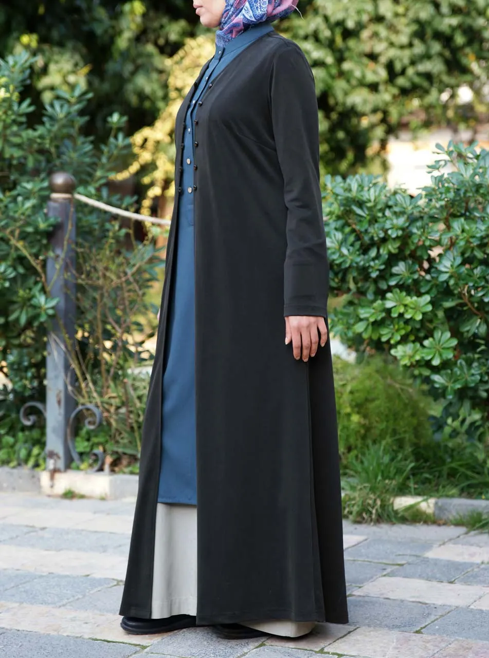 Maxi Buttoned Modal Cardigan