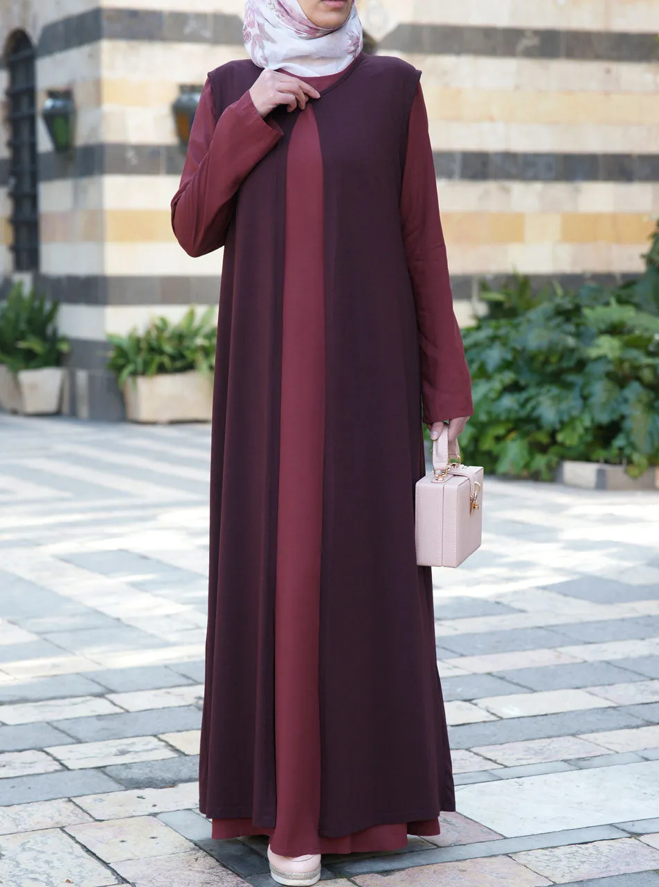 Maxi Dress and Sleeveless Cardigan