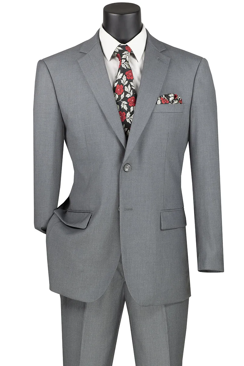 Medium Gray Regular Fit Two Piece Suit