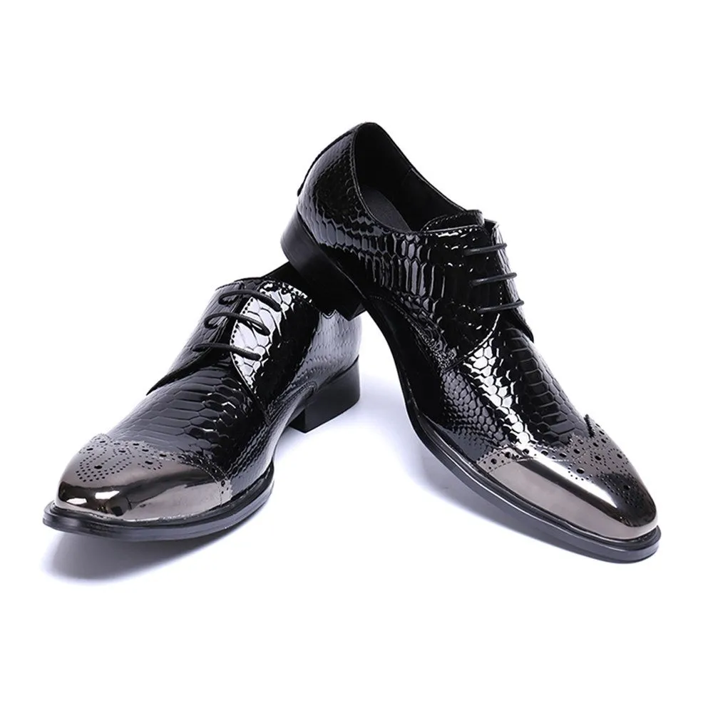 Men Steel Toe Lace Up Oxford Shoes