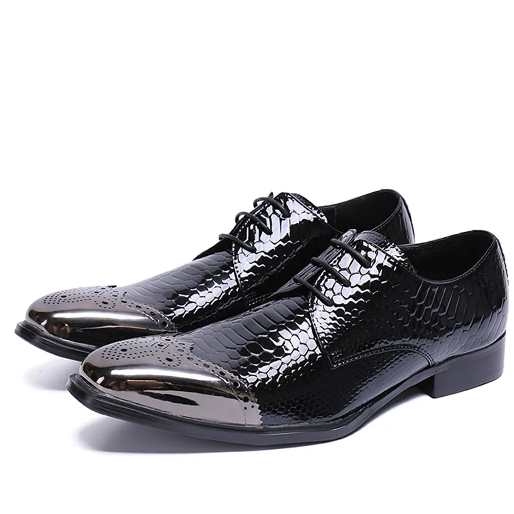 Men Steel Toe Lace Up Oxford Shoes