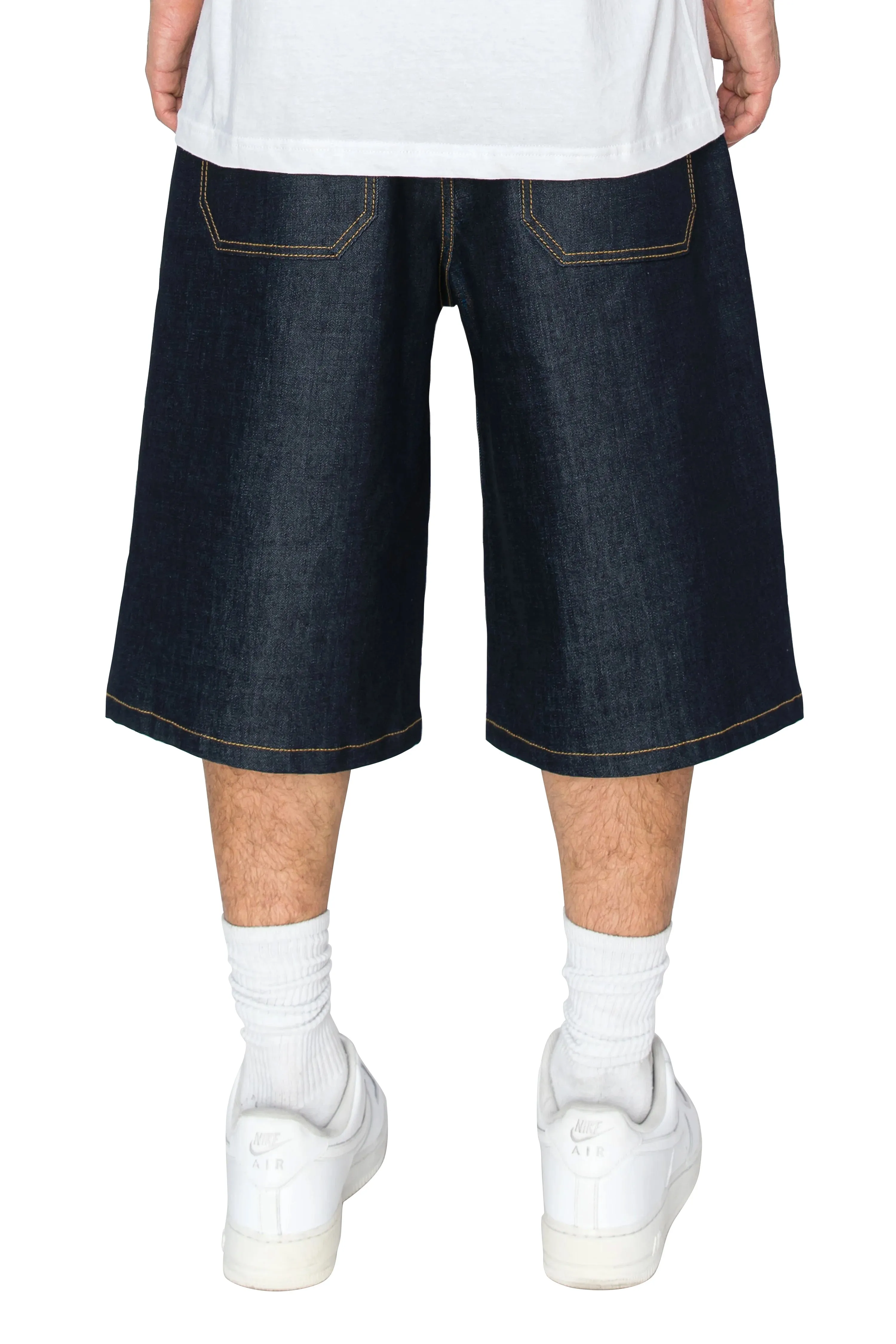 Men's Baggy Fit Raw Denim Shorts